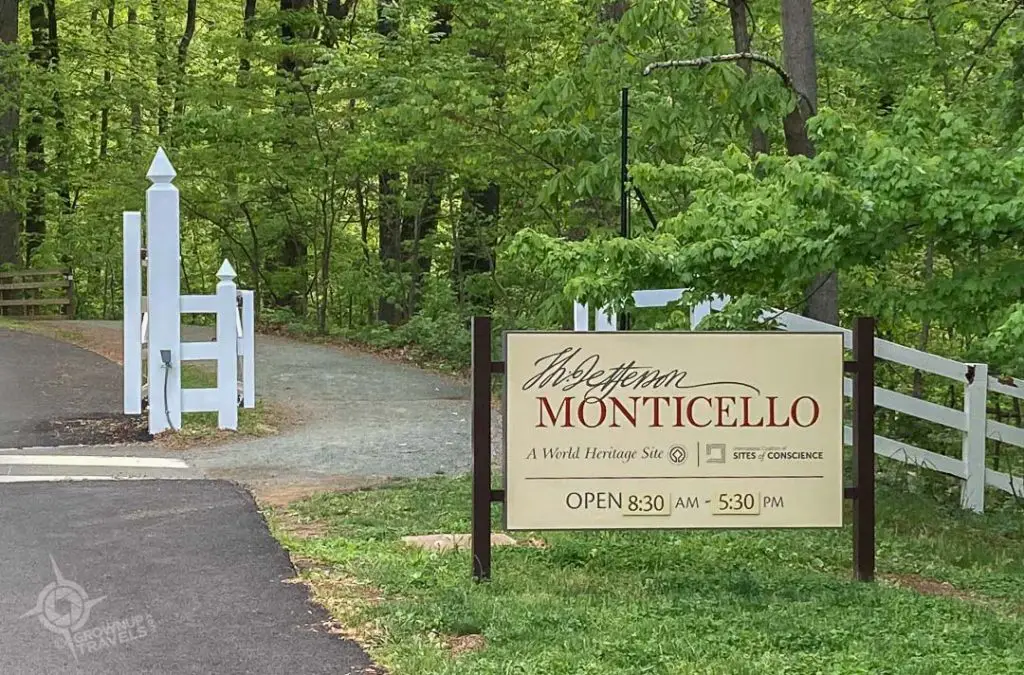 Monticello entrance sign Chalottesville Virginia