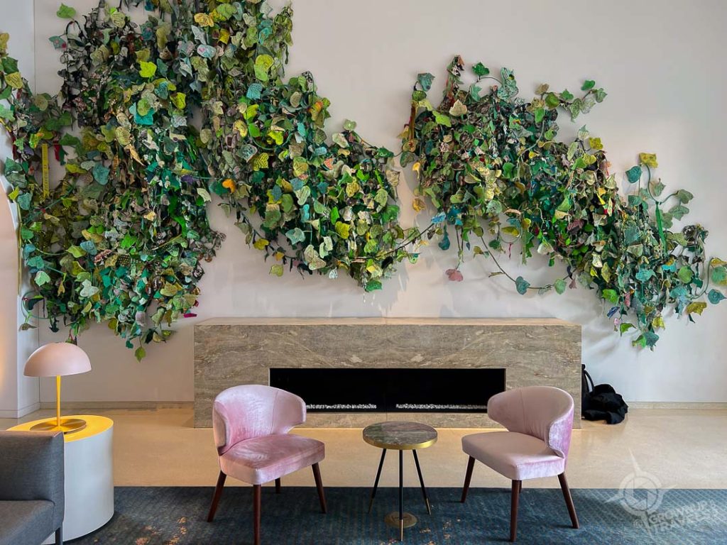 Quirk Hotel lobby art Charlottesville VA
