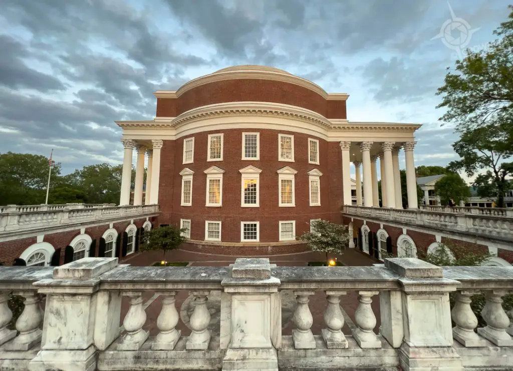 University of Virginia side view of Rotunda library