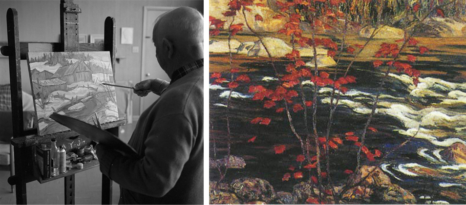 A.Y.Jackson (Wikimedia) and his Red Maple Painting