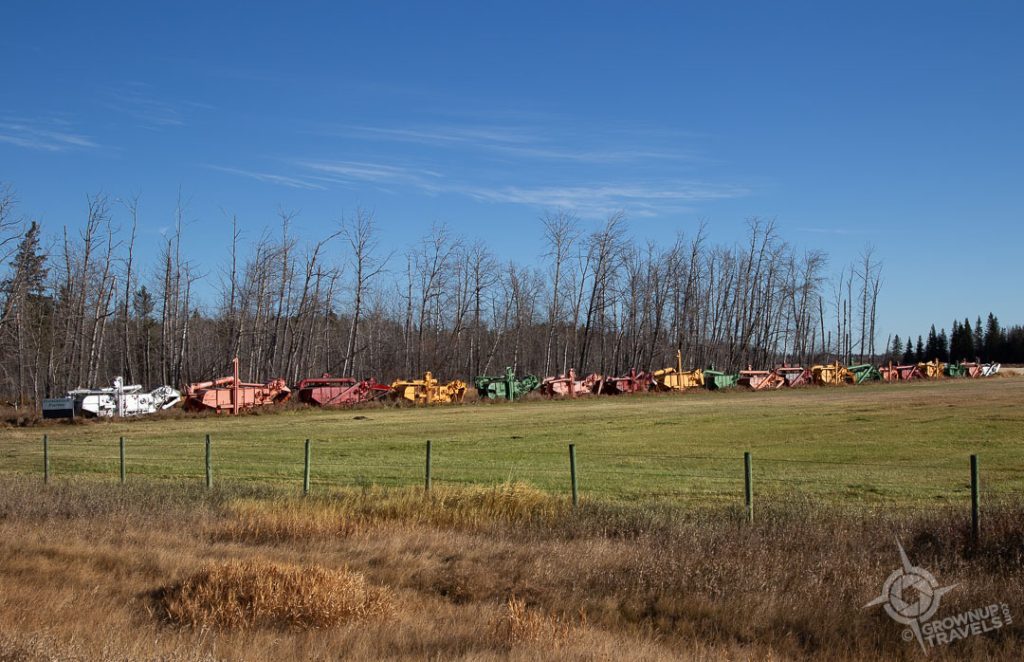 Colourful Combines near Métis Crossing