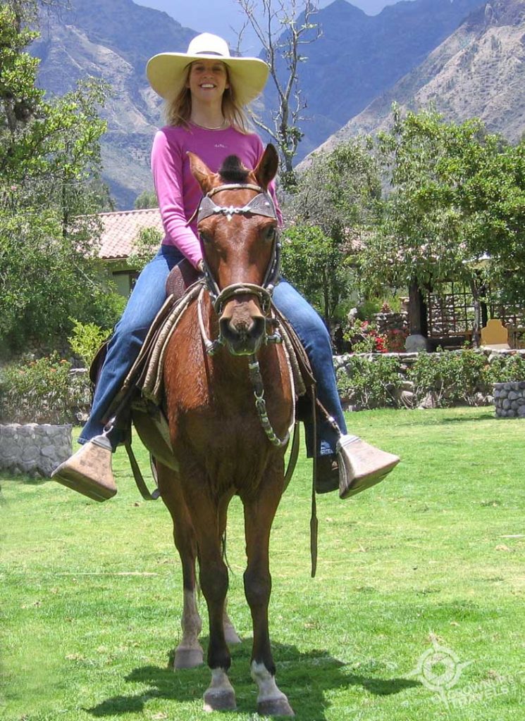 Jane on Paso Fino Sacred Valley Peru
