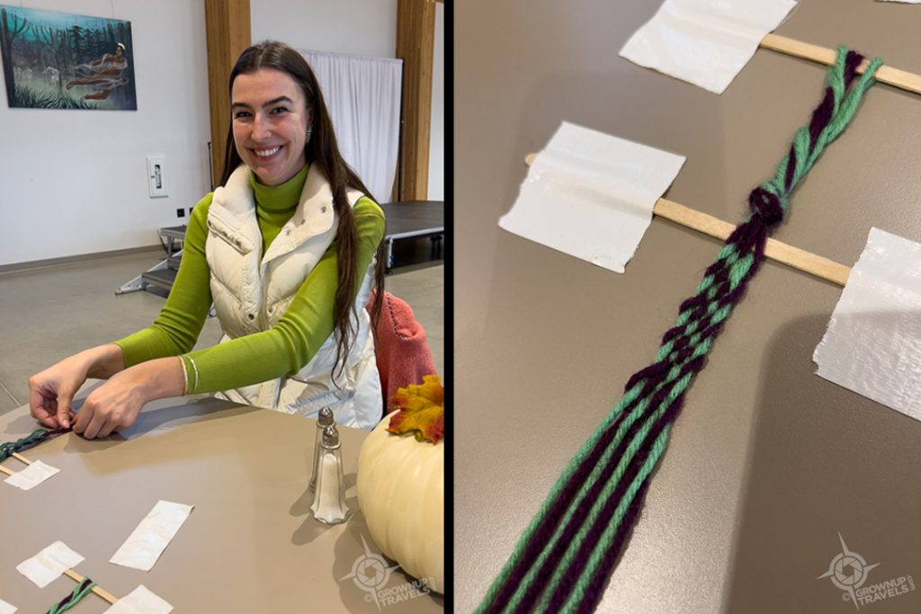finger weaving with Brina