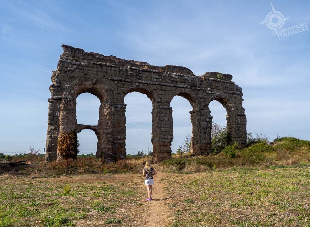 Aqueduct in Rome with Jane