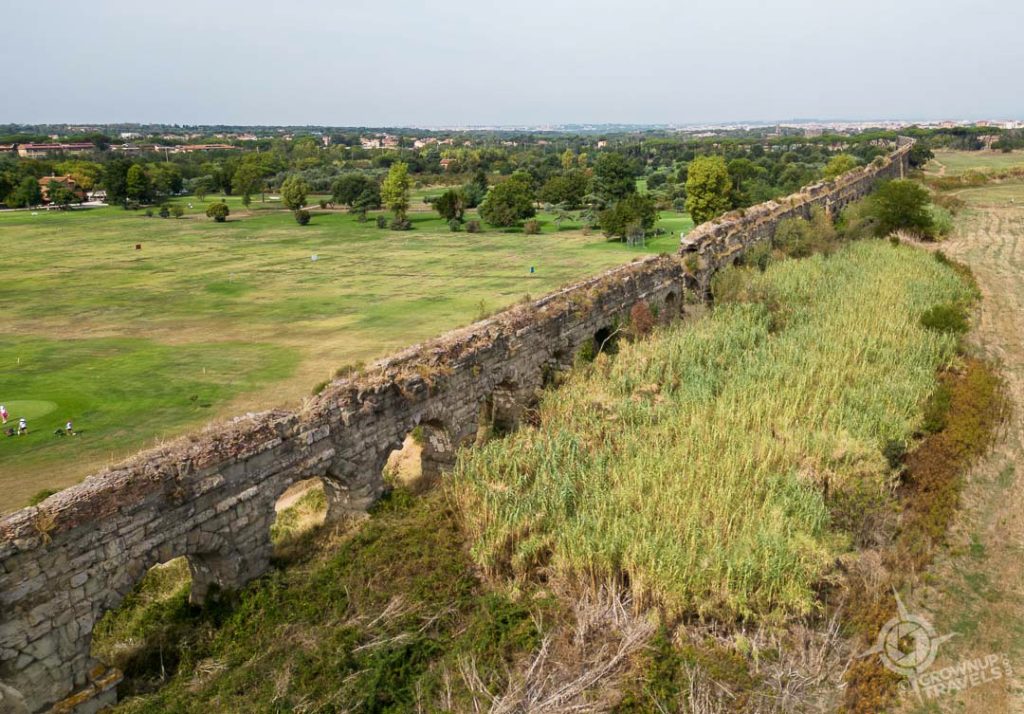Aerial view of Aqueduct Park Rome