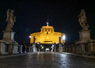 Bridge to Castel Sant'Angelo at night