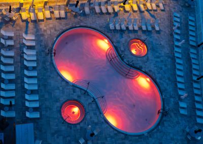 DiamondHead Beach resort pool at night