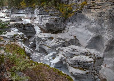 Maligne Canyon sculpted rocks October Jasper
