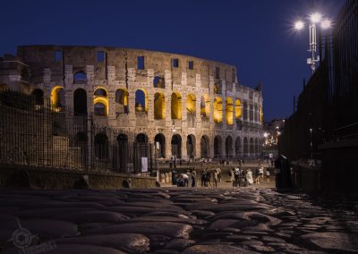 Roman road leading to Colosseo