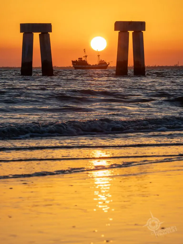 Sunset Pier with Pirate Ship Fort Myers Beach