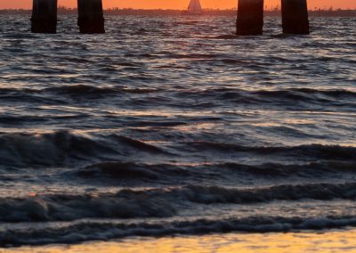 Sunset Pier with Sailboat Fort Myers Beach