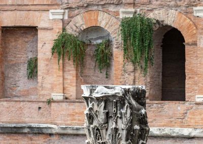 Trajan's Market Corinthian capital on pillar Rome