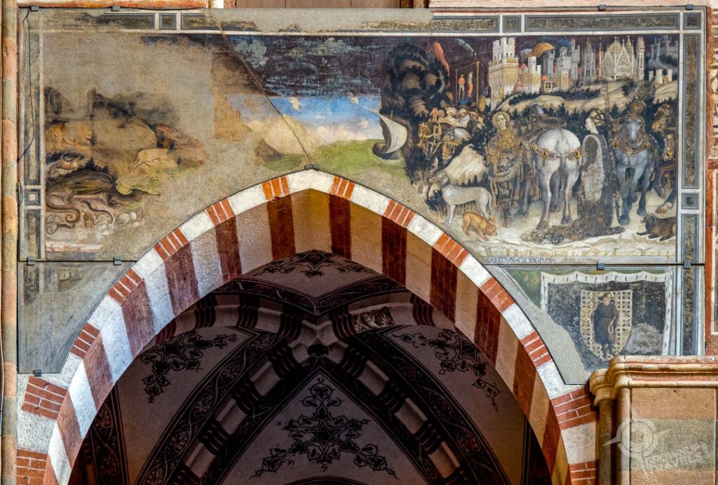 Basilica di Santa Anastasia Verona St. George slaying dragon fresco