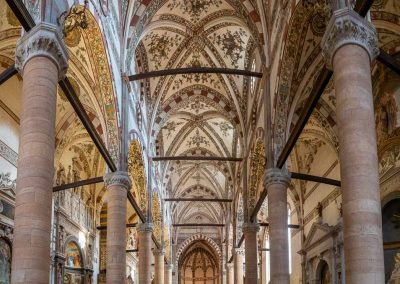 Basilica di Santa Anastasia Verona main aisle interior Verona