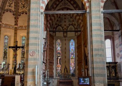 Basilica di Santa Anastasia location St. George slaying dragon fresco
