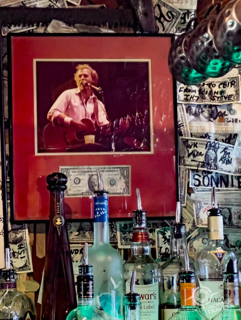 Cabbage Key Jimmy Buffet's bill and photo in bar