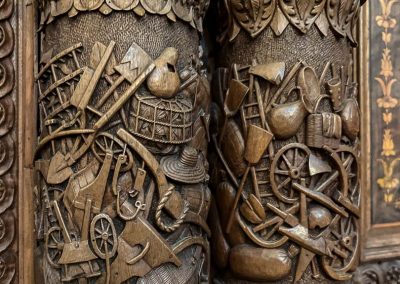 Carved wood column details Santa Maria in Organo Verona