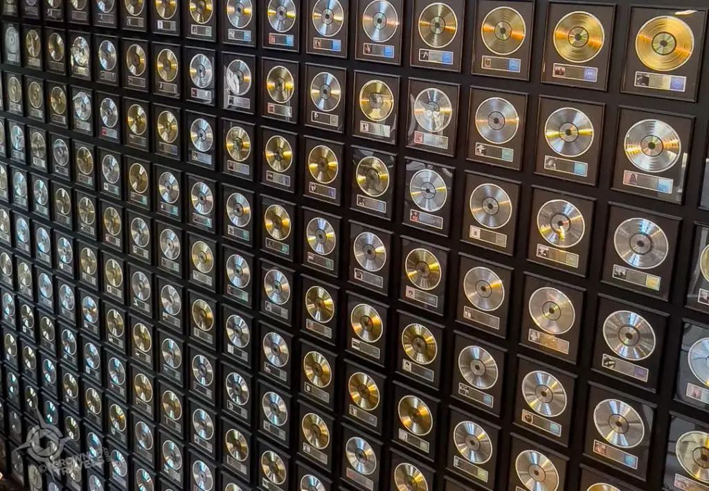 Record wall at Country Music Museum Nashville