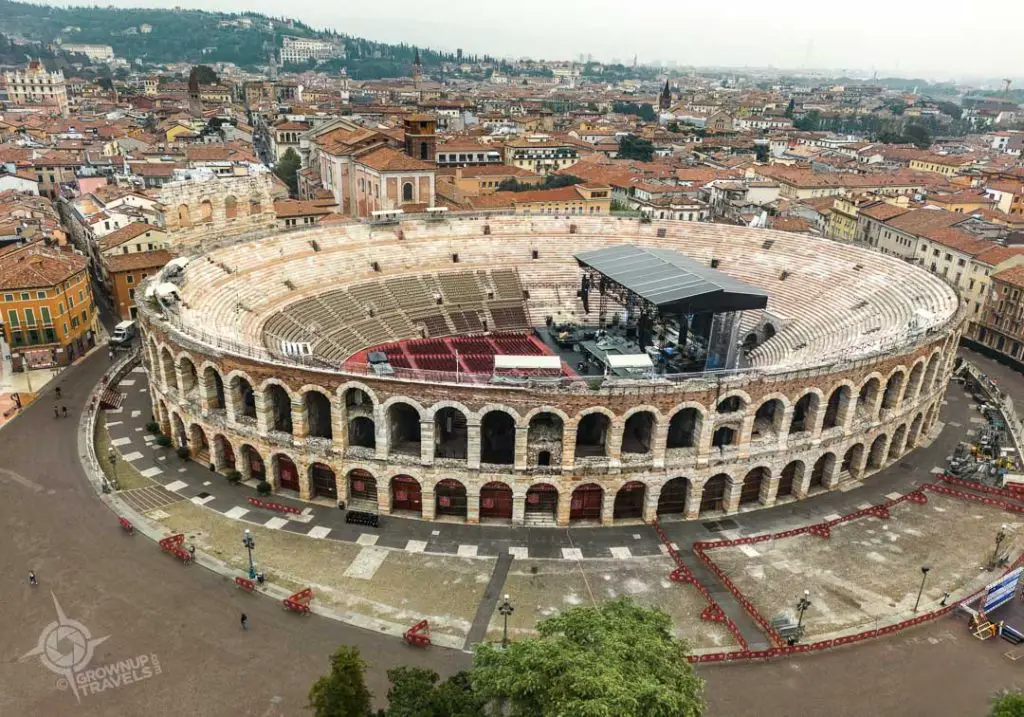 The Arena in Verona from the air
