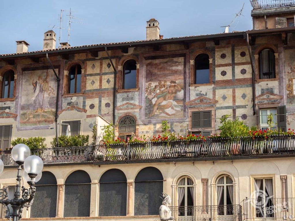 Verona Piazza Erbe building frescoes