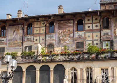 Verona Piazza Erbe building frescoes