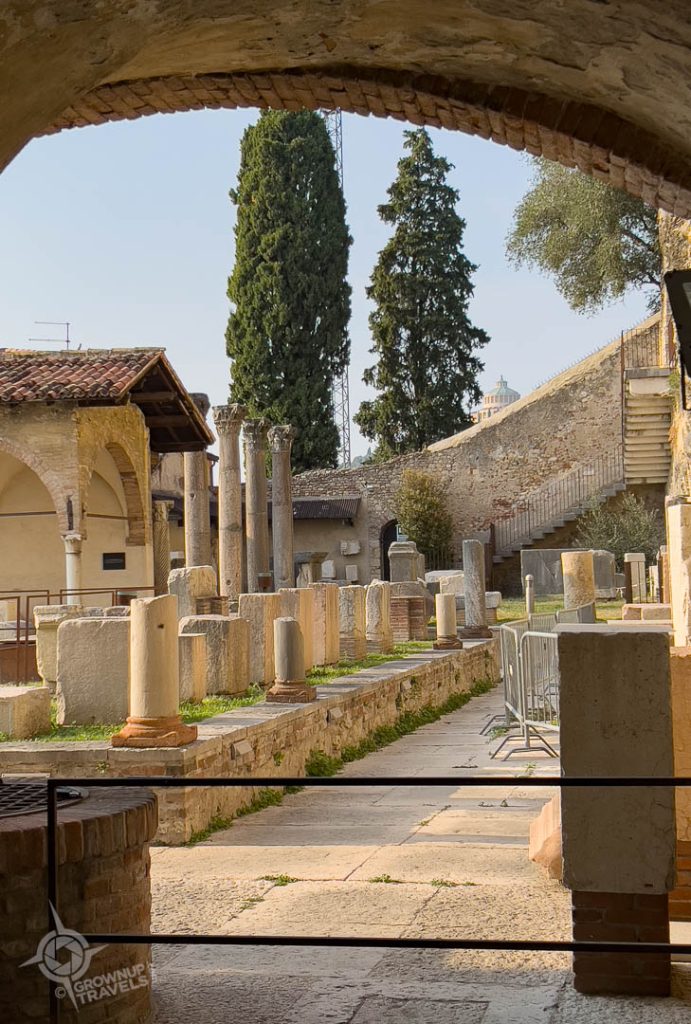 archaological ruins courtyard of convent Verona