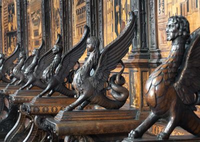 carved seat details with Fra Giovanni at Santa Maria in Organo Verona