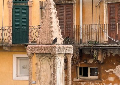 Piazza delle Erbe stone column Verona