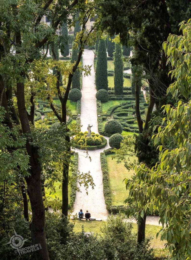 view through greenery at Giardino Giusti Verona