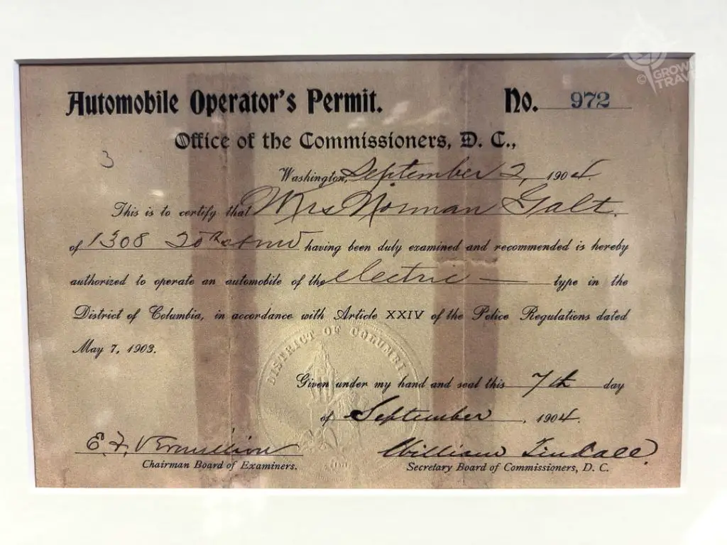 Edith Bolling Wilson Drivers Licence 1904Wytheville Virgi