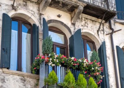 Flower filled balcony Venice