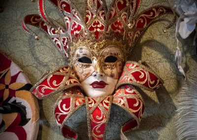 Venetian red carnival mask