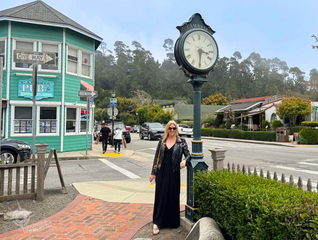 Jane at clock in East Cambria