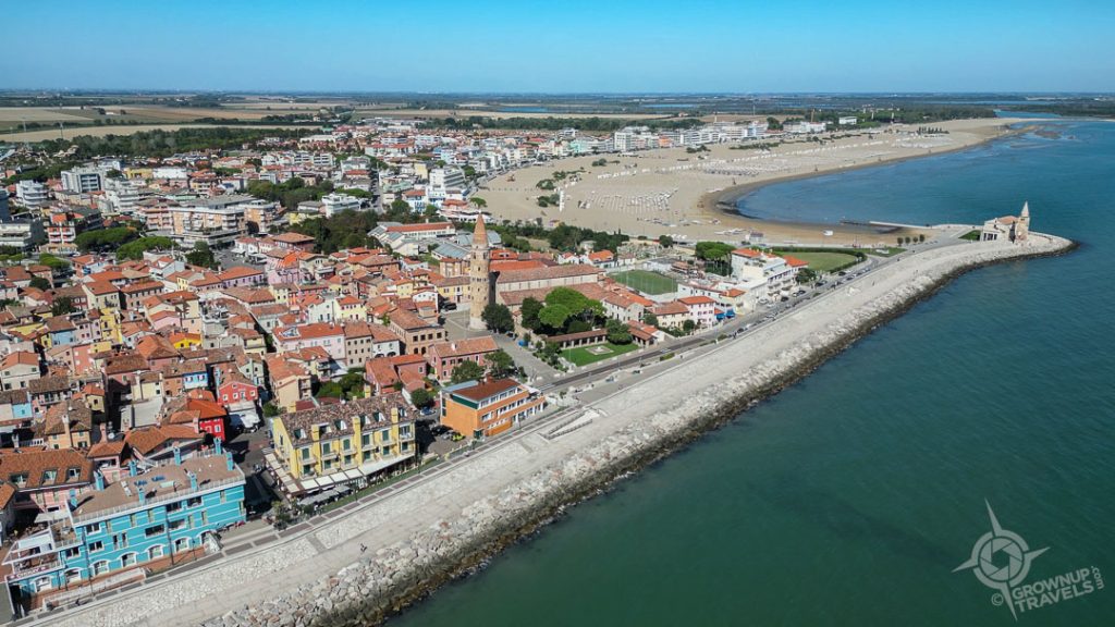 Caorle beaches east aerial view