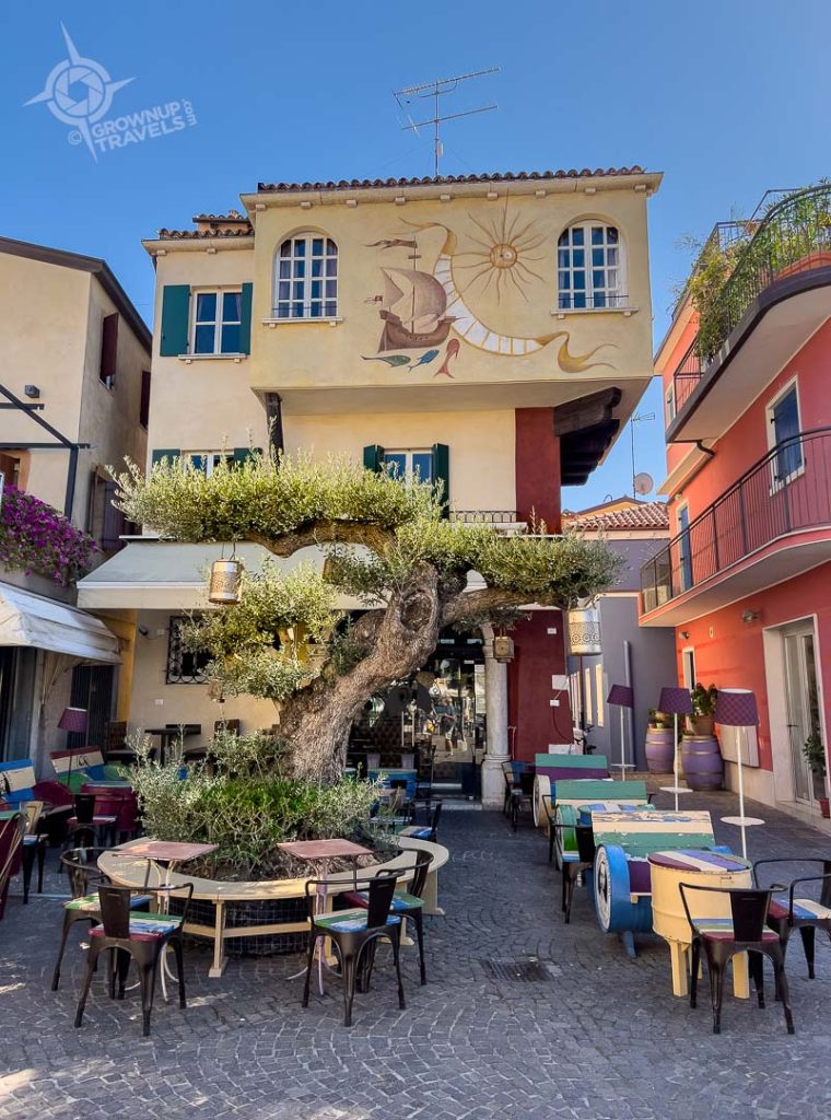 Caorle cafe patio with tree