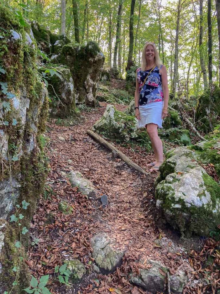 Lake Barcis trail to first belvedere with Jane