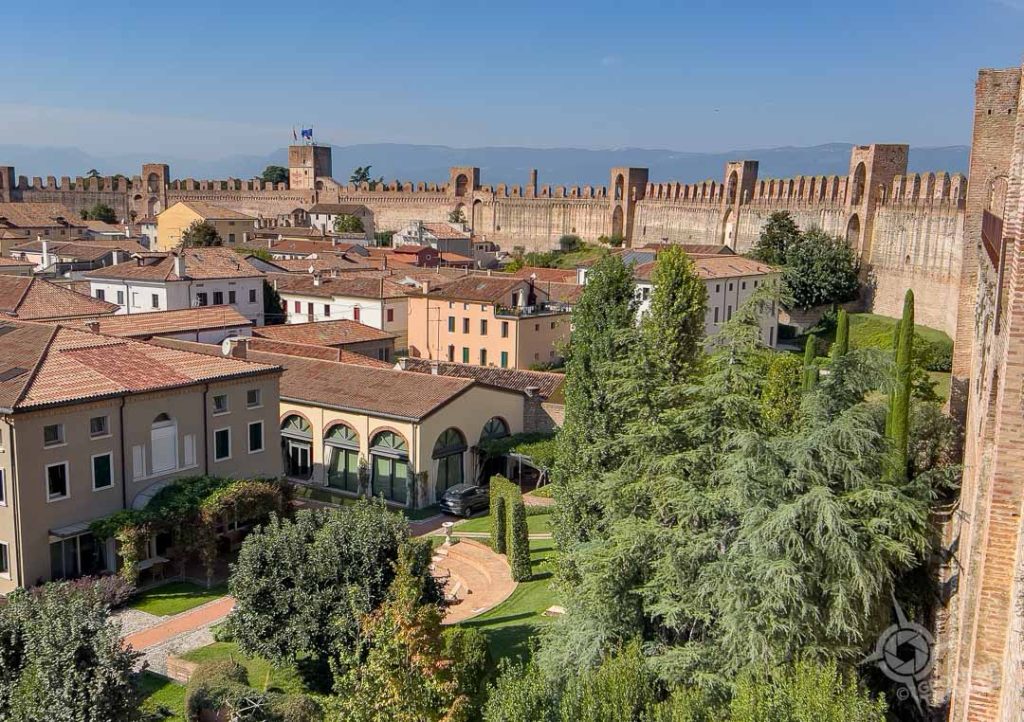 View of homes inside Cittadella's walls