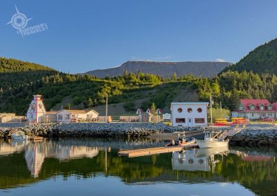 Evening light with Tablelands behind Bonne Bay Western Newfoundland
