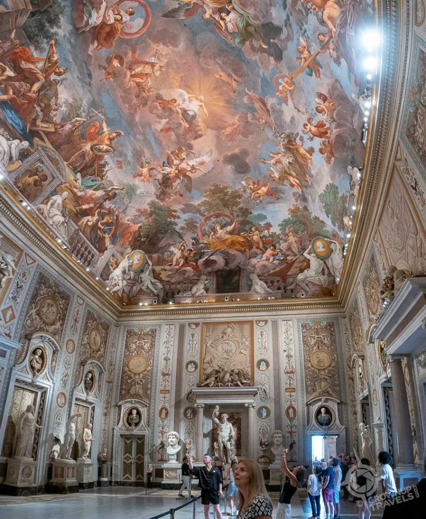 Gladiator mosaic room ceiling in Villa Borghese Rome