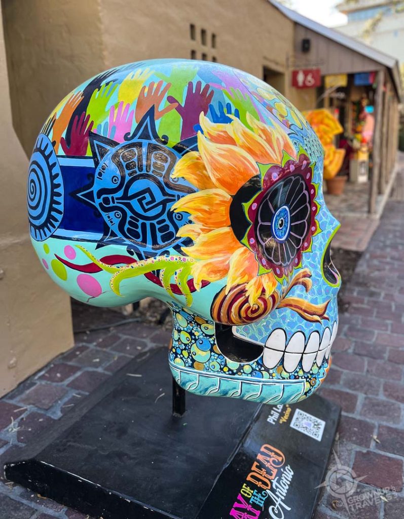 Giant calavera La Villita Day of the Dead San Antonio