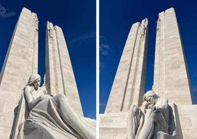 Male and female mourners at Vimy Memorial