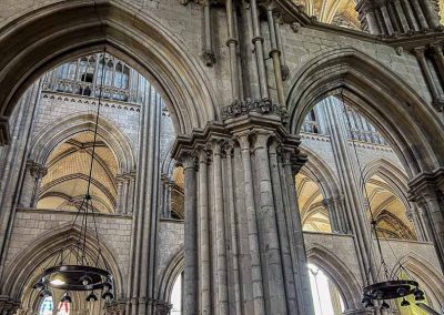 Notre Dame Cathedral Rouen interior columns and vault vert