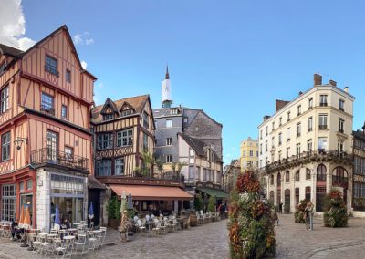 Place Barthelemy medieval houses Rouen pano