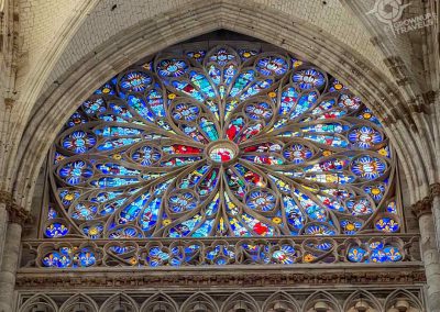 Saint Ouen Abbey Church in Rouen with Rose Window Tree of Life