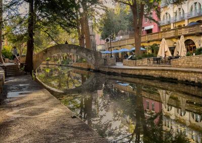 San Antonio Riverwalk with star on sidewalk
