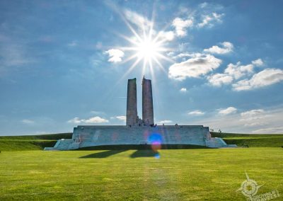 Vimy Memorial west side with late afternoon with sun over
