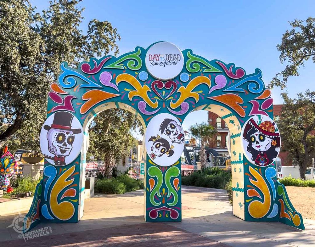 entrance arches to La Villita Day of the Dead in San Antonio