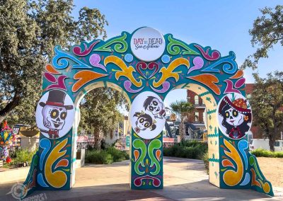 entrance arches to La Villita Day of the Dead in San Antonio