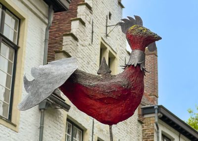 Garden decor in Begijnhof in Bruges Belgium