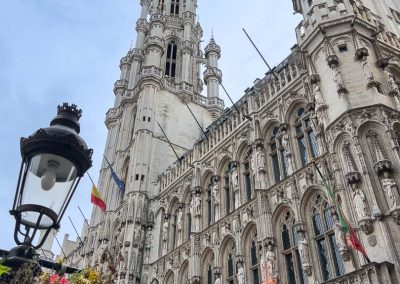 Grand Place Brussels with lamppost in foreground